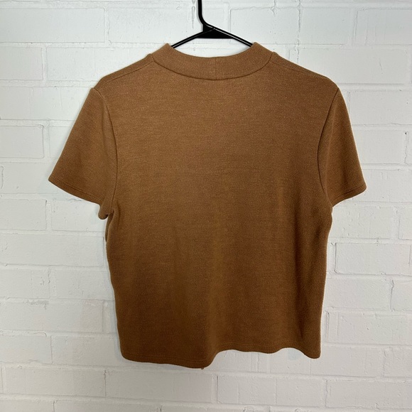Zara Tan Knit Short Sleeve Top - Picture 3 of 4
